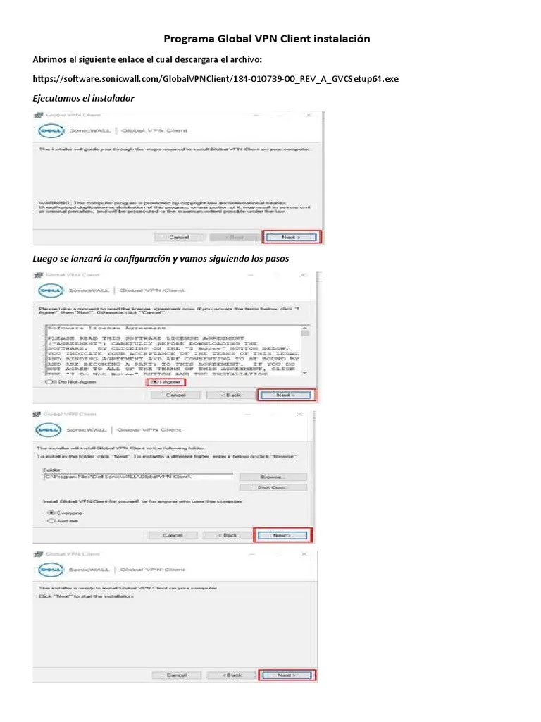 Programa Global VPN Client Instalación | PDF