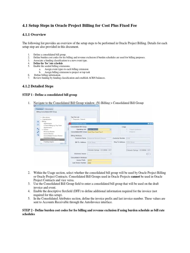 Cost Plus Fixed Fee Method PDF Invoice Business