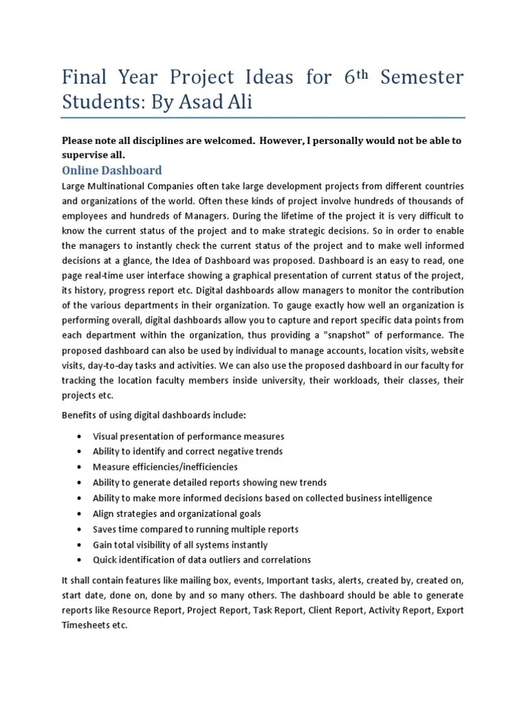 FYP Ideas 2015 PDF Of Things Information Technology