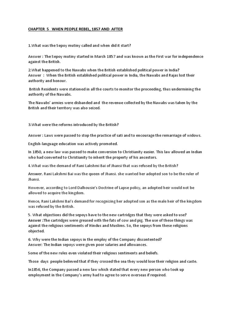 Chapter 3 Why Do We Need A Parliament PDF Indian Rebellion Of 1857