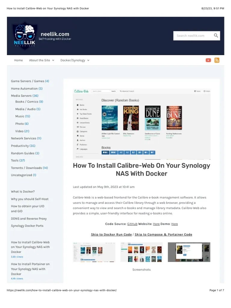 How To Install Calibre On Your Synology NAS With Docker PDF