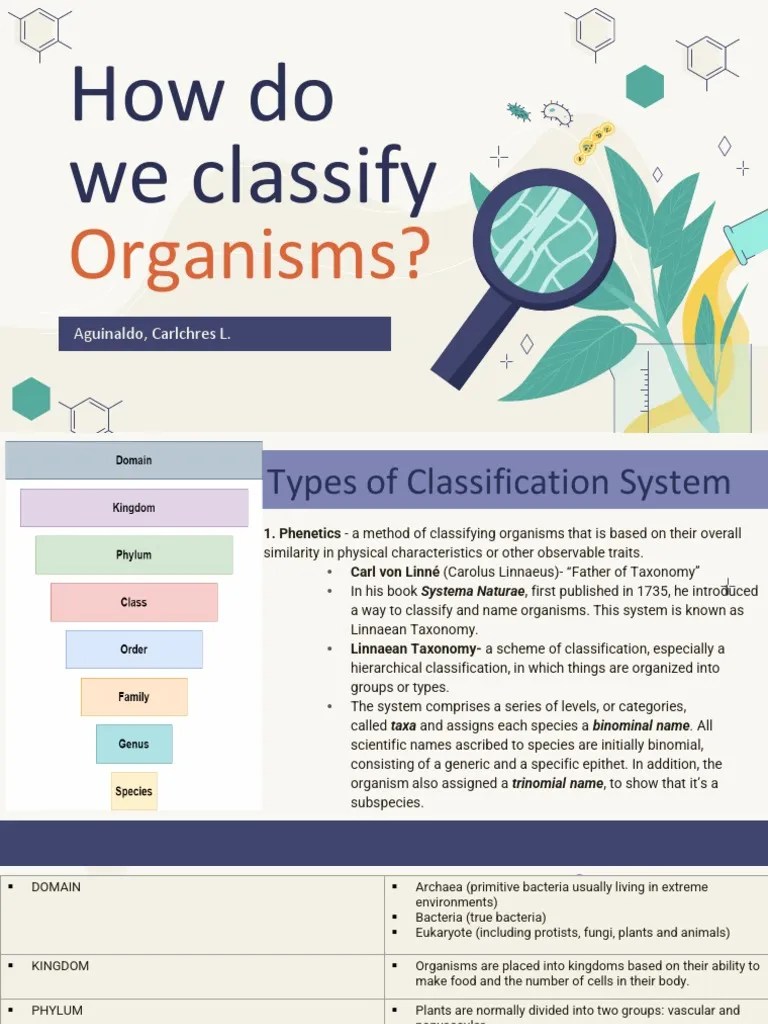 How Do We Classify Organisms Aguinaldo, C Download Free PDF