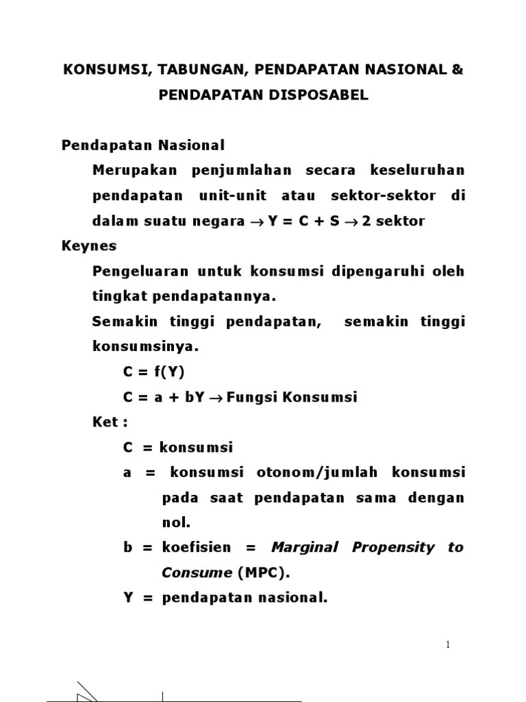 Fs Konsumsi Dan Tabungan | PDF