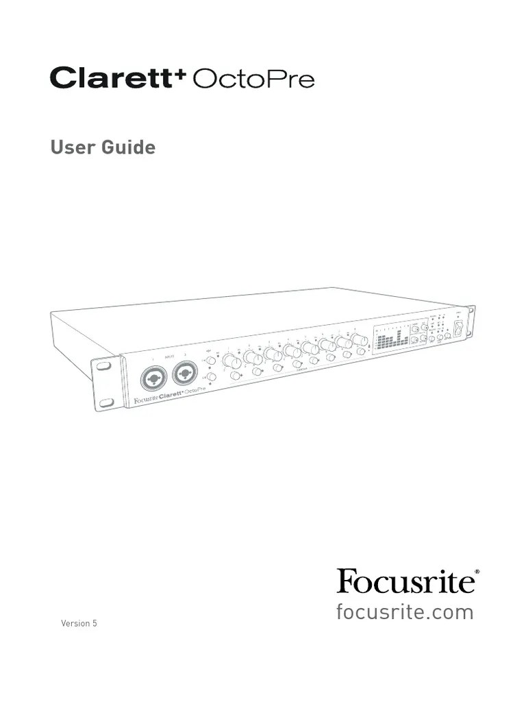 Clarett+ OctoPre User Guide V5 - en | PDF | Sound | Electronic Engineering