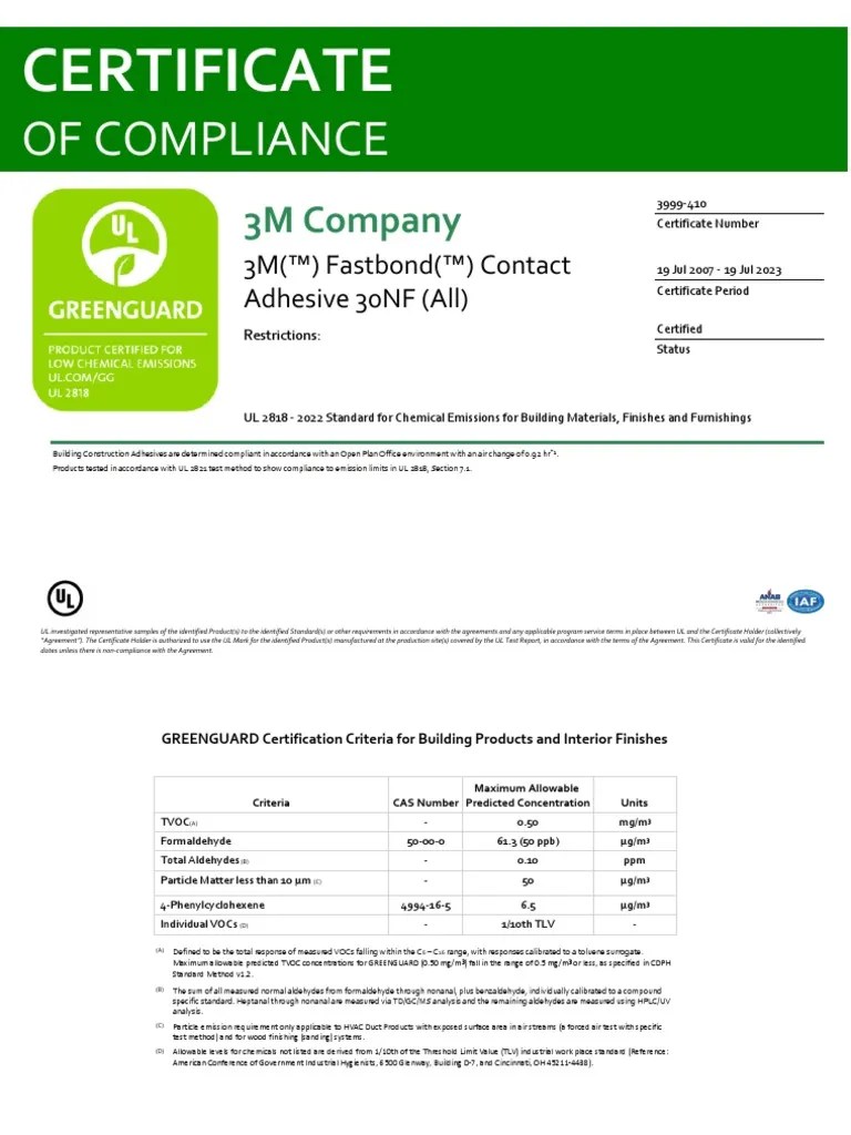 GREENGUARD Certification PDF