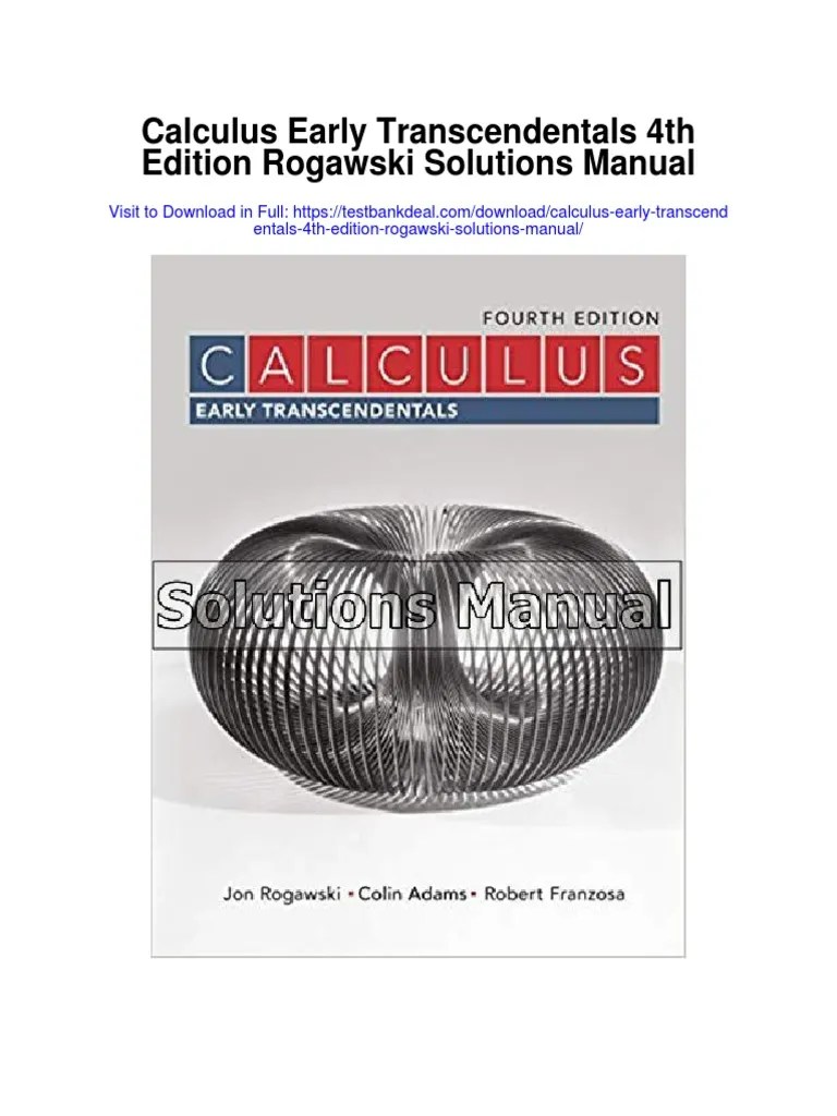 Calculus Early Transcendentals 4th Edition Rogawski Solutions Manual