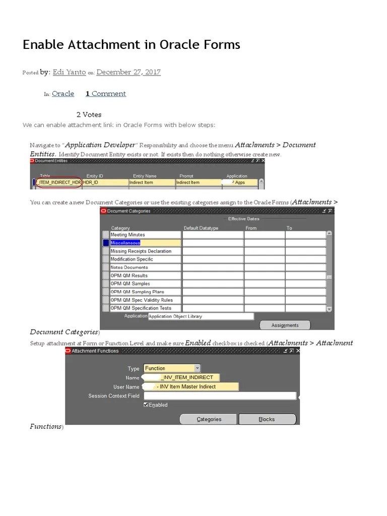 Enable Attachment in Oracle Forms PDF