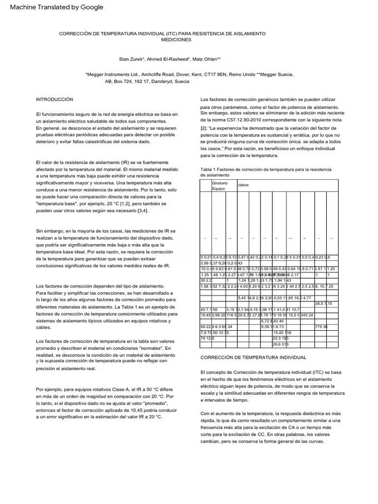 IndividualTemperatureCorrectionForInsulationResistance