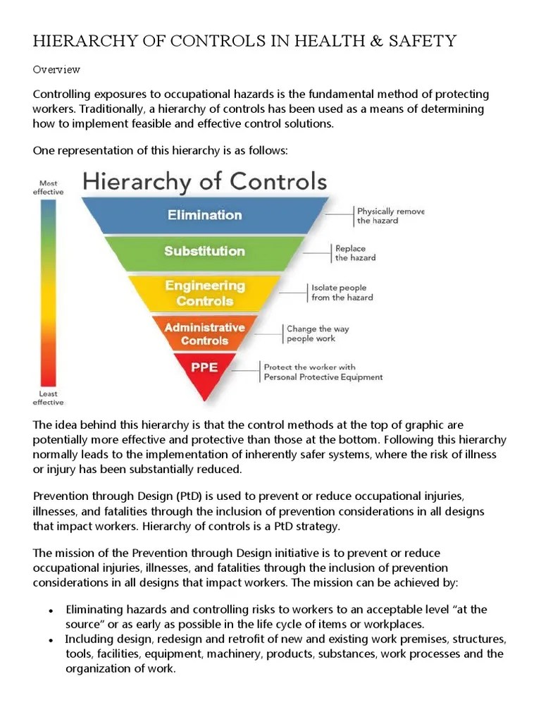 Hierarchy of Controls PDF Personal Protective Equipment Engineering