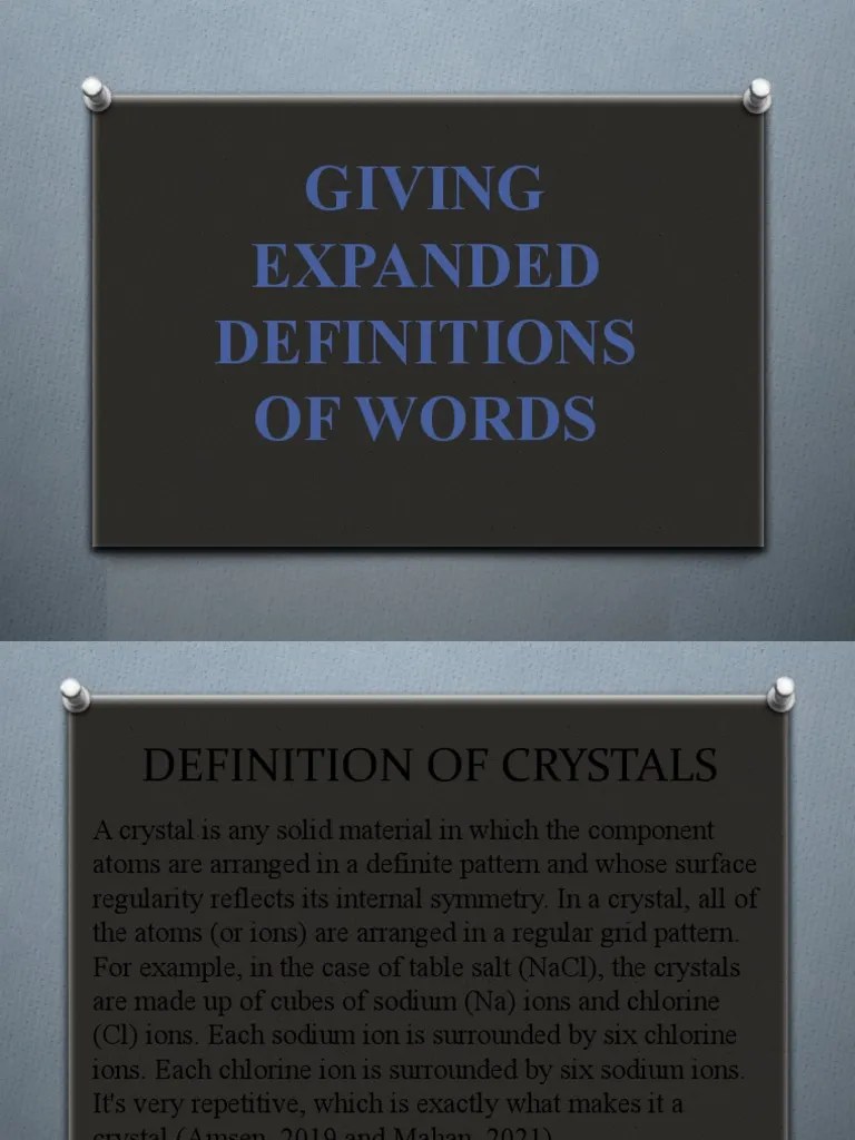 Giving Expanded Definitions of Words PDF