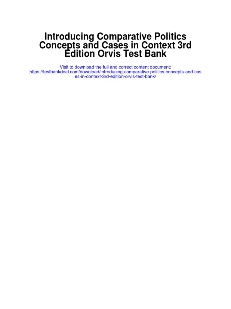 Introducing Comparative Politics Concepts and Cases in Context 3rd
