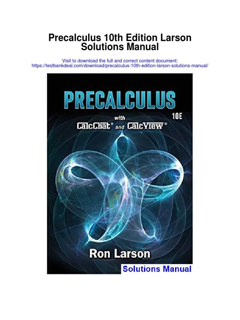 Precalculus 10th Edition Larson Solutions Manual | PDF | Polynomial