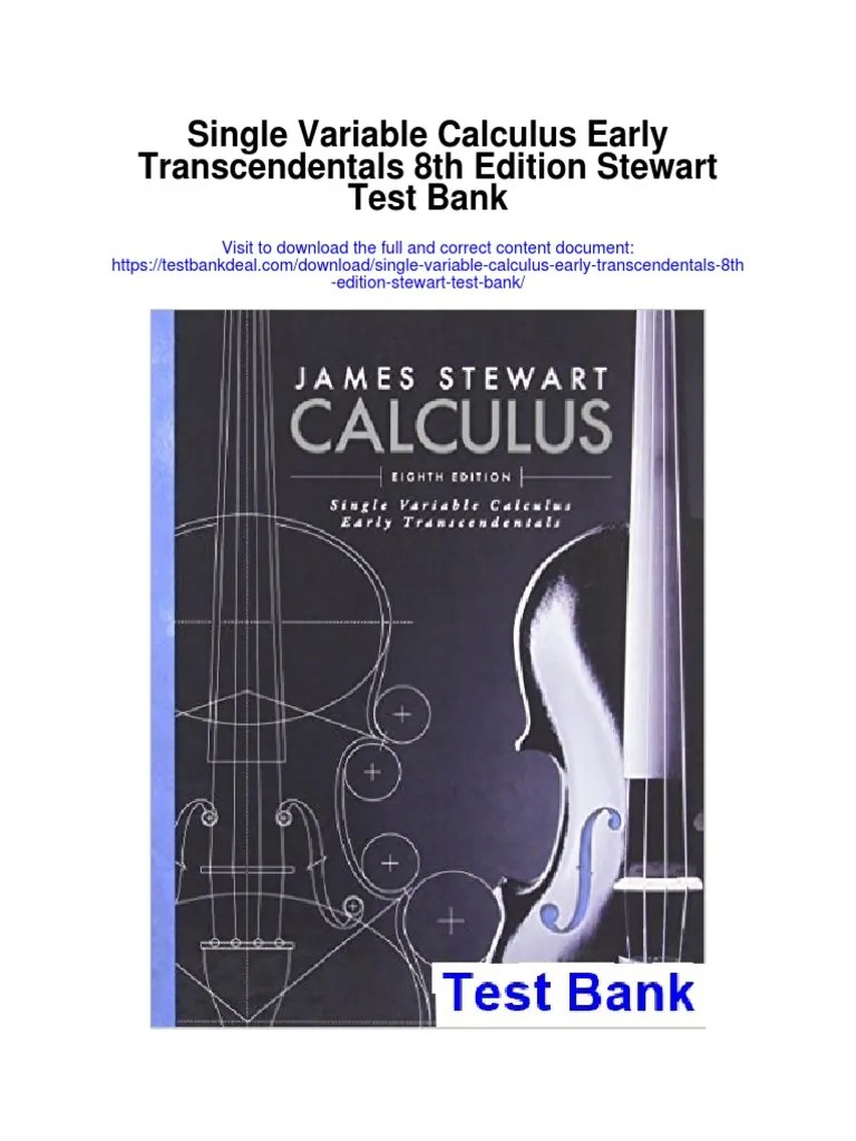 Single Variable Calculus Early Transcendentals 8th Edition Stewart Test