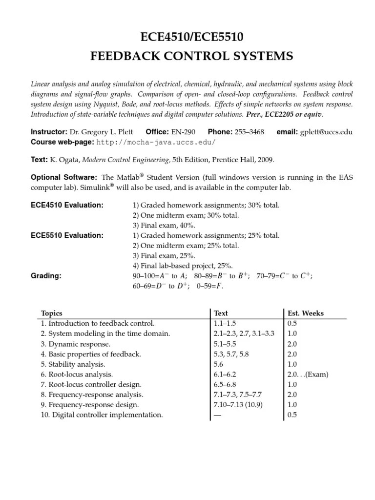 CS Lecture 1 PDF Control Theory Systems Theory