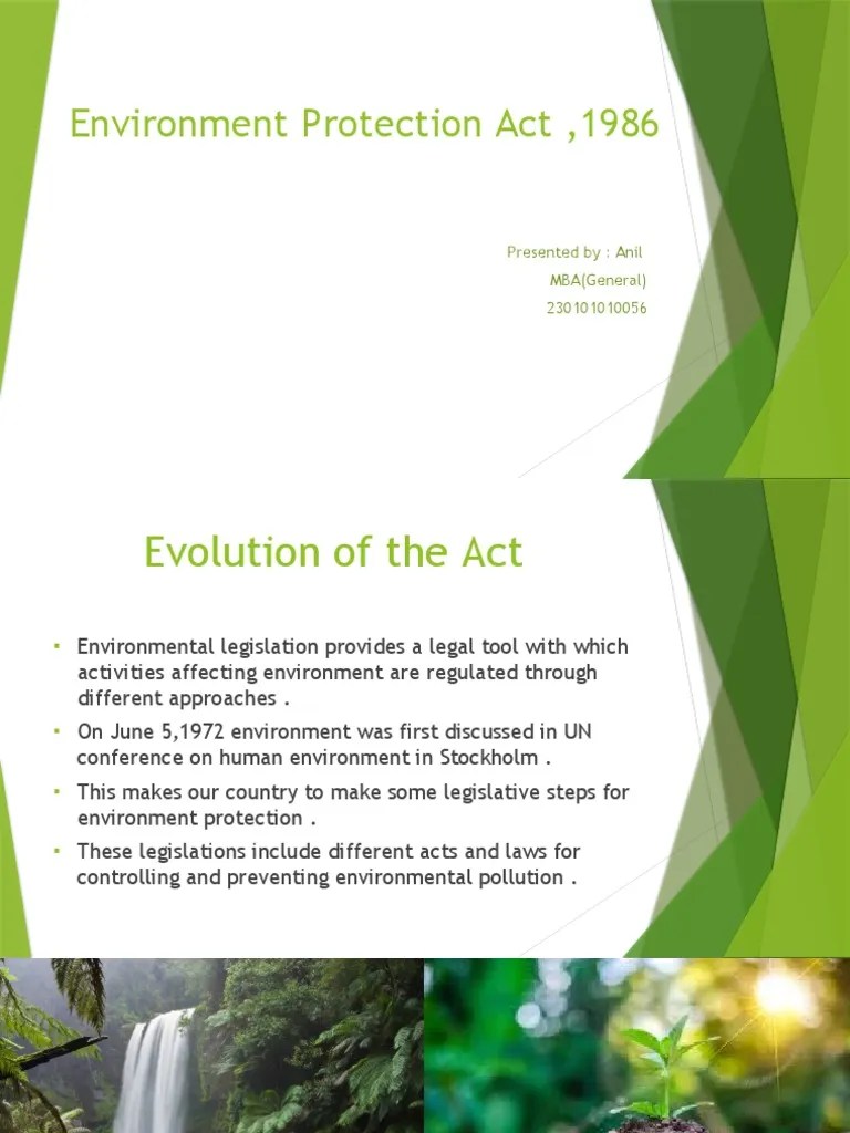 Environment Protection Act, 1986 PDF Environmental Protection Crimes