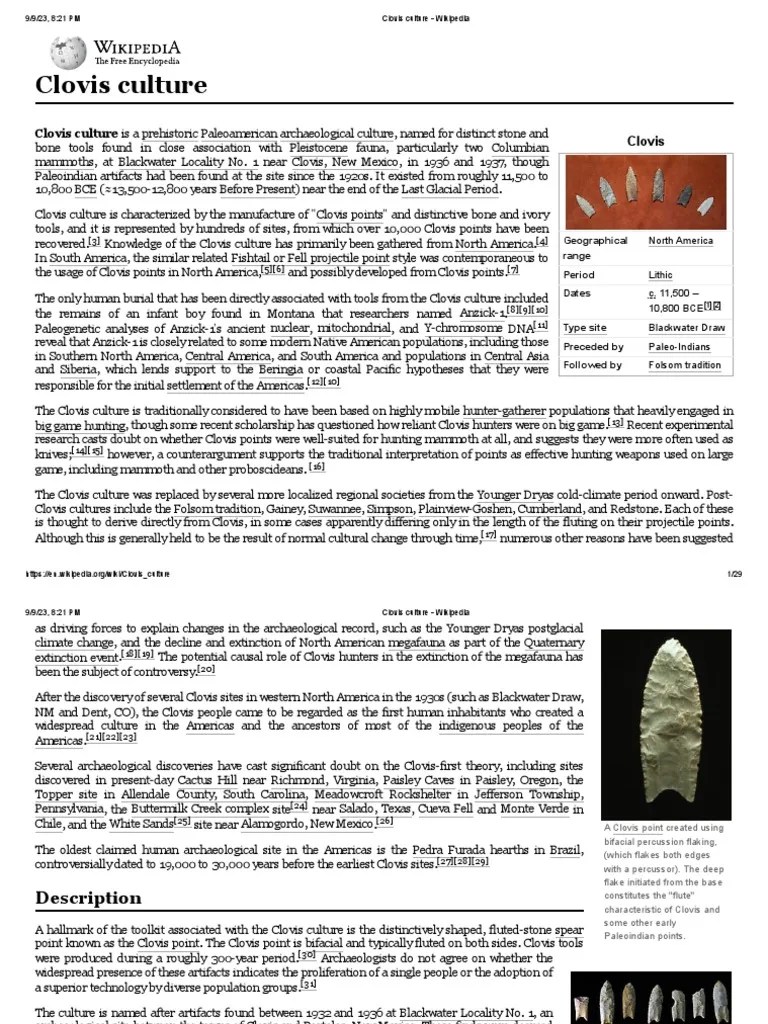 Overview of Clovis Culture and Tools PDF