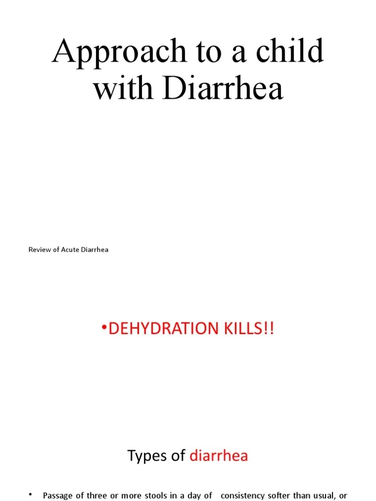 Approach To A Child With Diarrhea PDF Diarrhea Clinical Medicine
