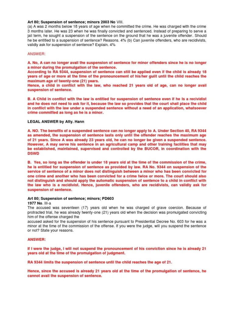 Initial Answers PDF Statute Of Limitations Crimes