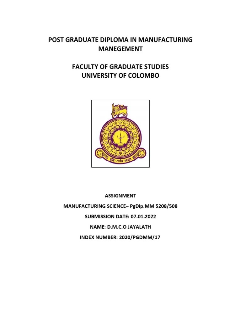 Assignment 02 Manufacturing Science PDF Tire Secondary Sector
