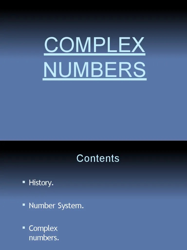 Complex Number PDF Complex Number Numbers