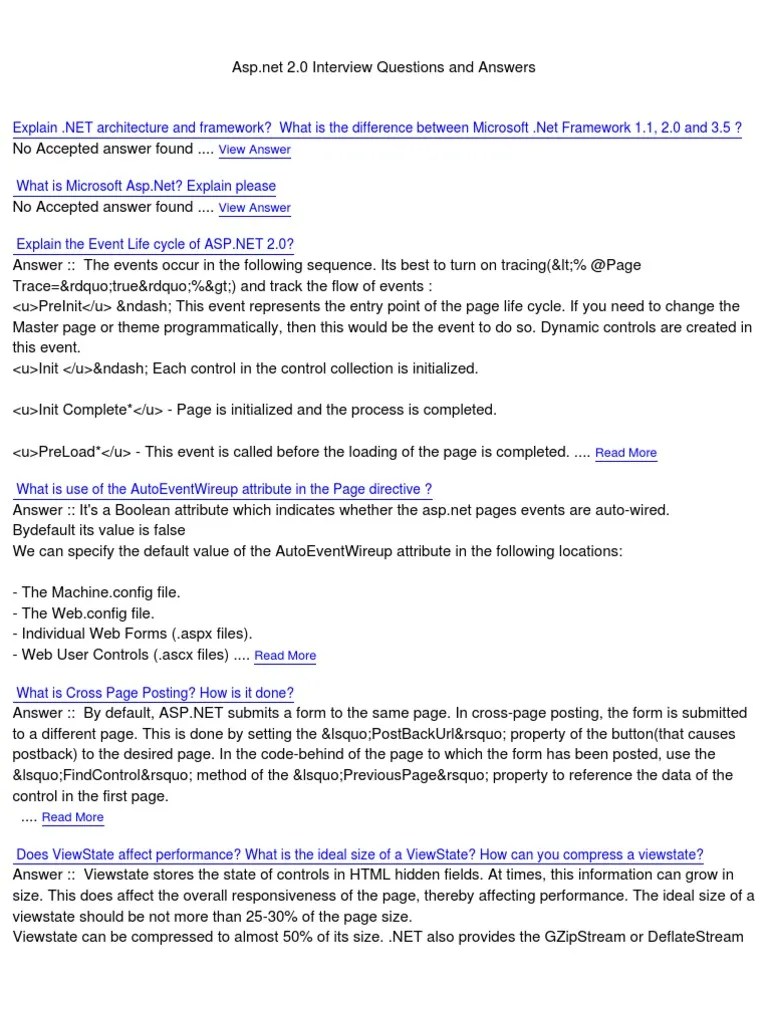 2.0 Interview Questions and Answers 35 Xhtml Html