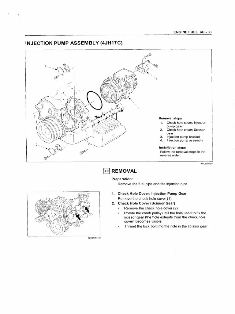 4jh1 Pump Removal Instruction | PDF