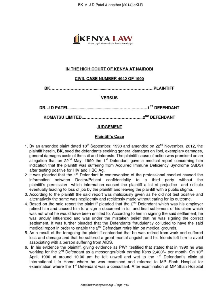 Civil Case 4942 of 1990 PDF Negligence Burden Of Proof (Law)