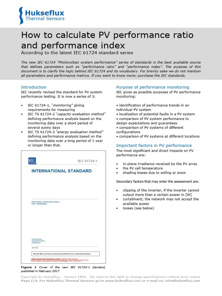 NoteHow To Calculate PV Power Plant Performance Ratio and Performance