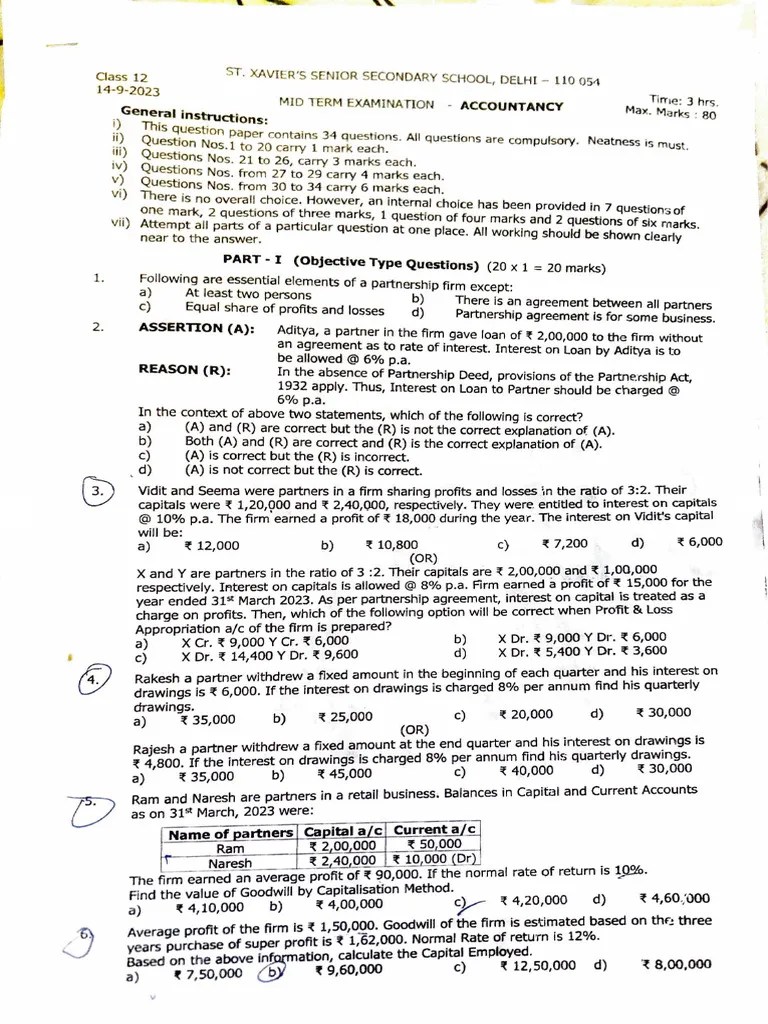 Accounts Question Paper PDF Debits And Credits Interest