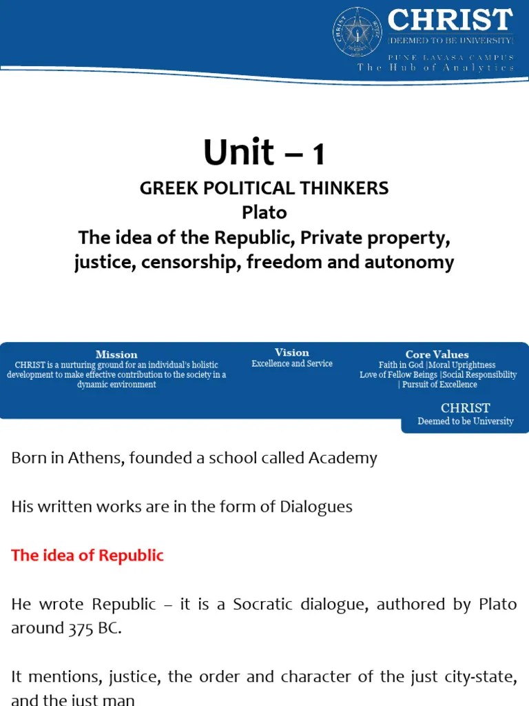 1.2 PPT On Plato Unit 1 PDF Plato Justice