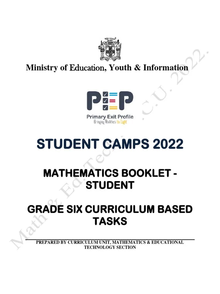 Grade 6 Mathematics Curriculum Based Test 2022 Student