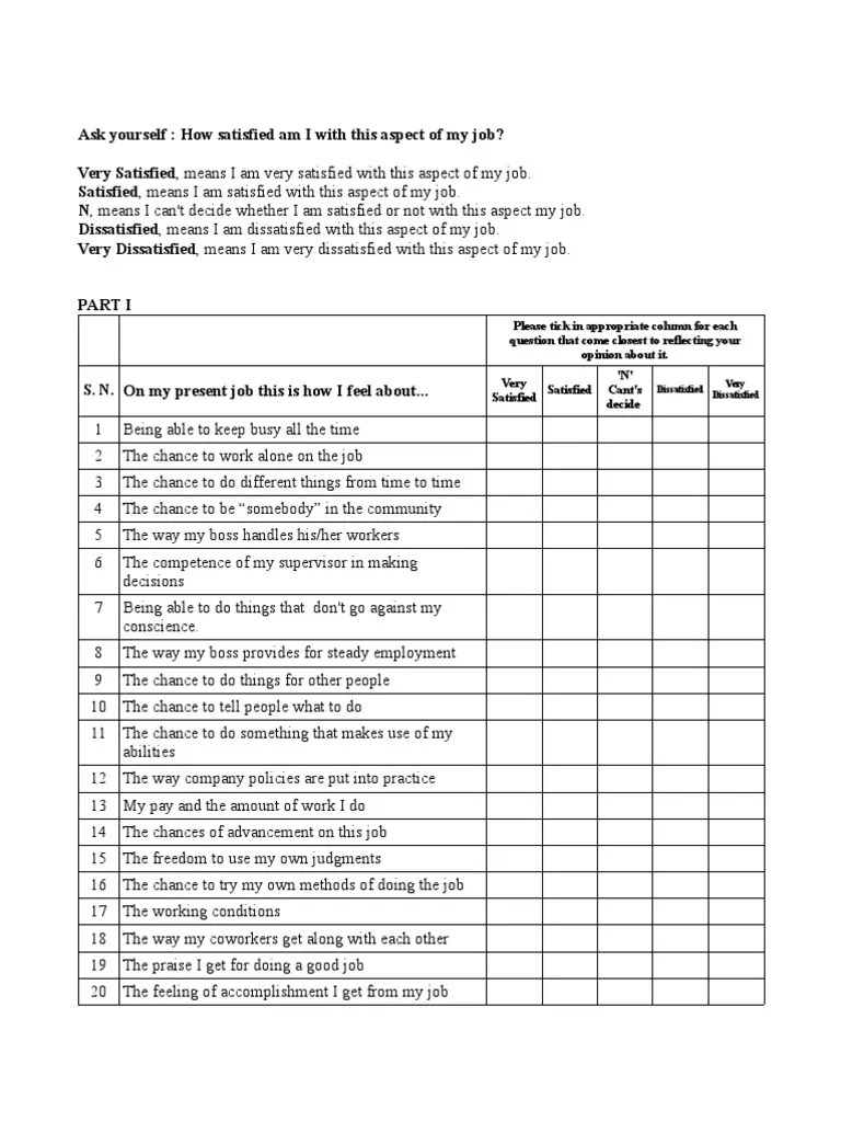 JSS Questionnaire Competence (Human Resources) Employment