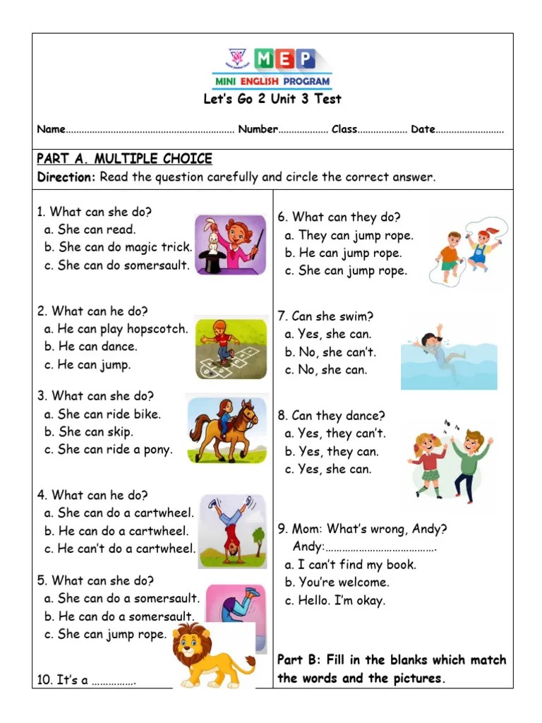 Let's Go 2 Unit 3 Test PDF(03)