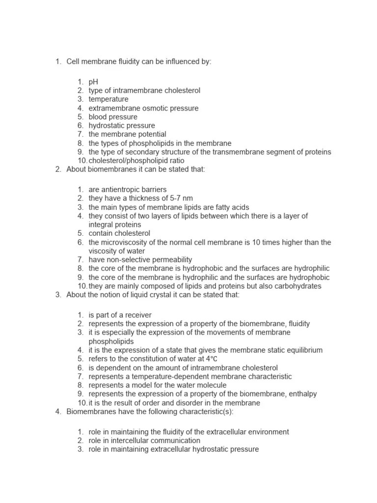BioPhysics New MCQ PDF Chromatography Cell Membrane