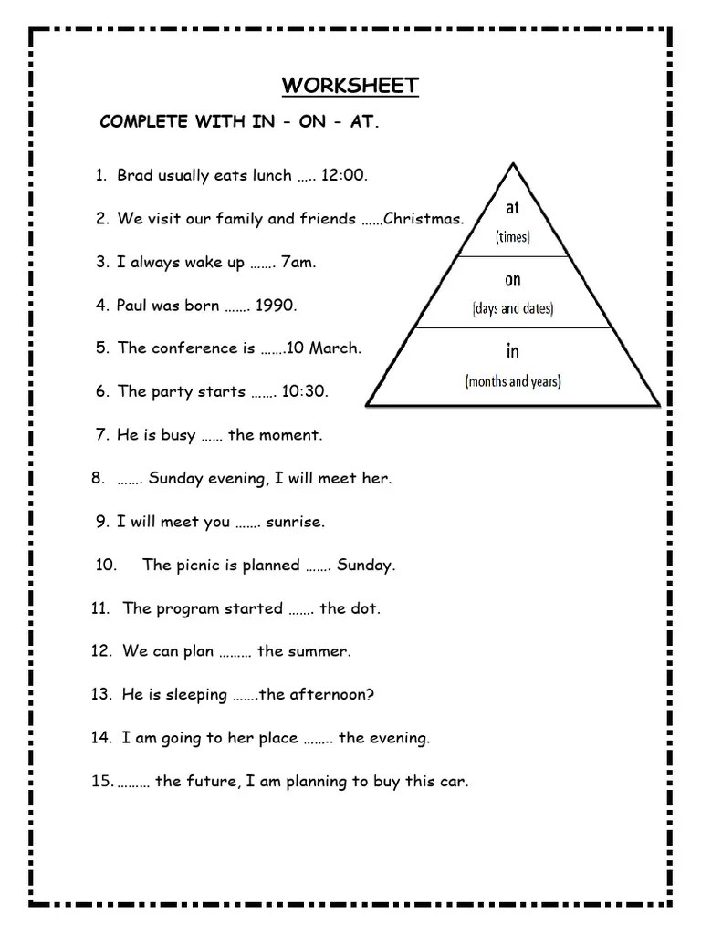 WORKSHEET 1° GRADE PDF