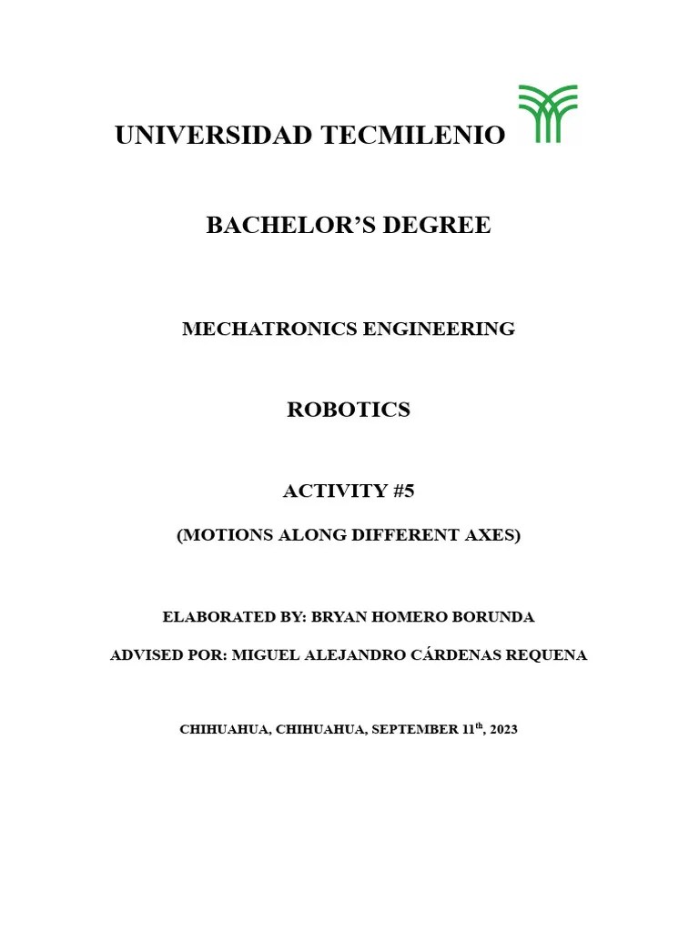 Motions Along Different Axes PDF Simulation Computer Science