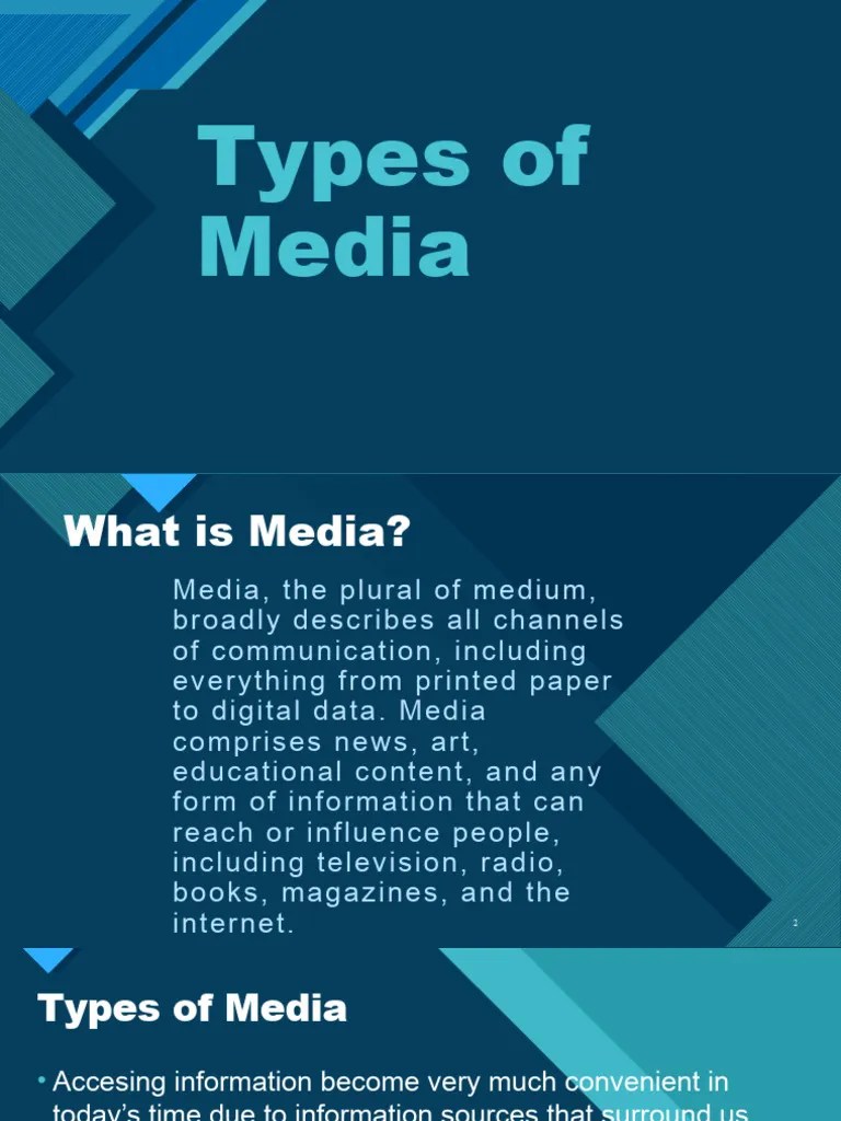 Types of Media PDF Mass Media Technological Convergence