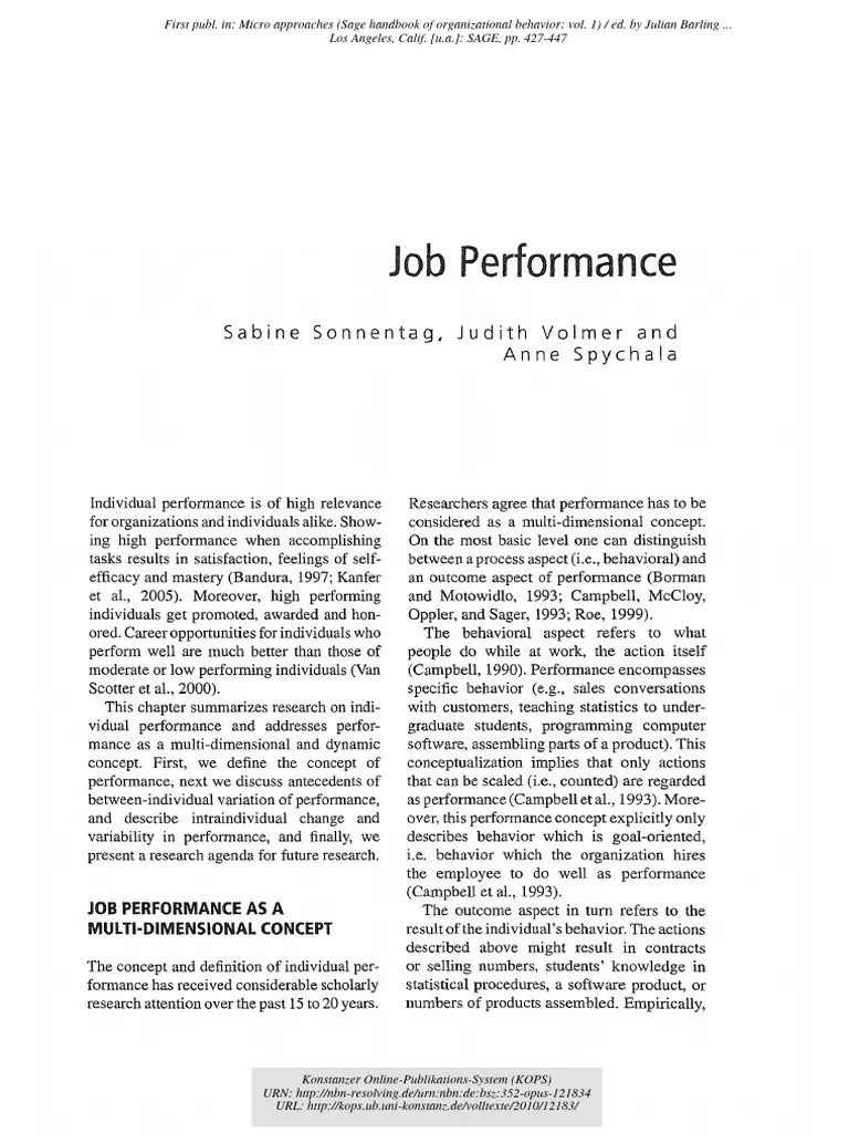 Job Performance PDF Extraversion And Introversion Behavioural Sciences