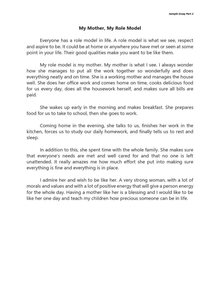 My Mother My Inspiring Role Model PDF SelfImprovement Wellness