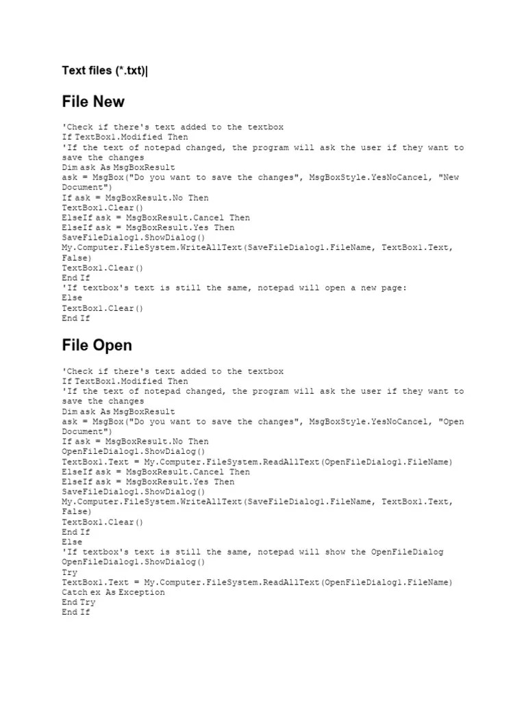 Notepad Code PDF Filename Computer File