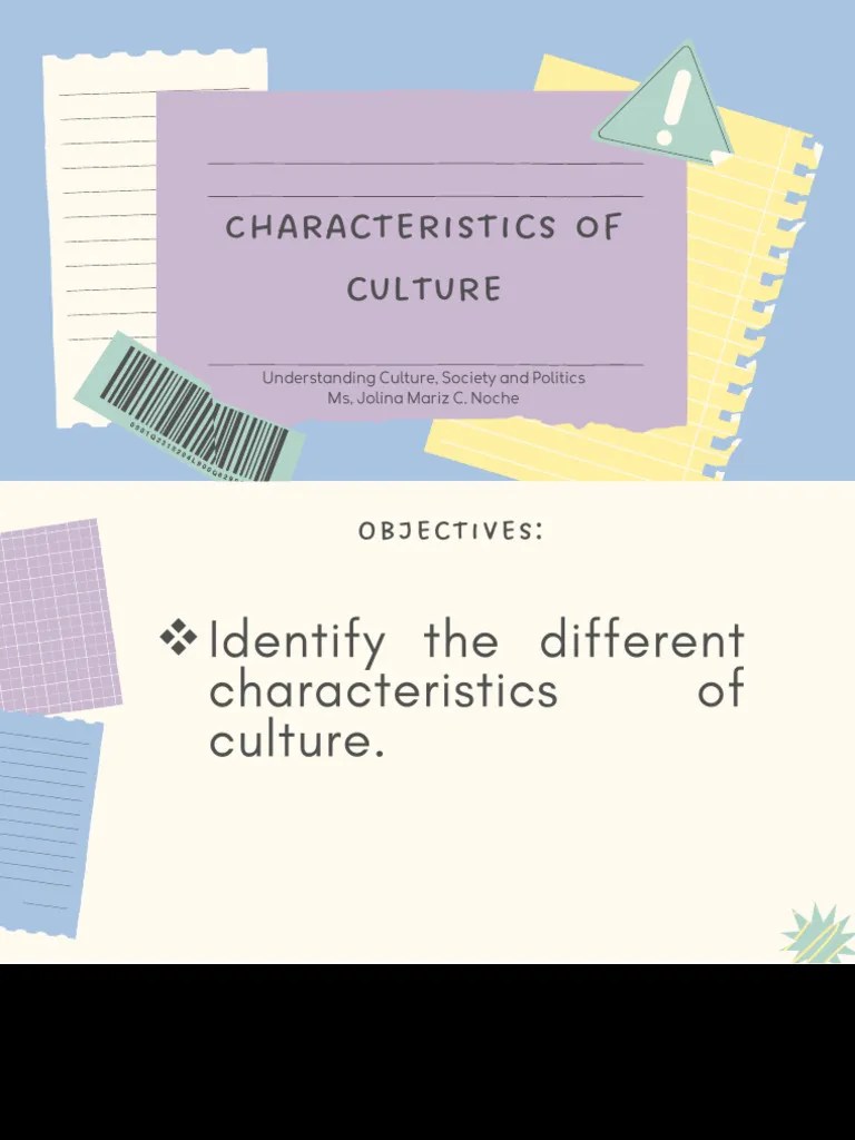 5 Characteristics of Culture PDF