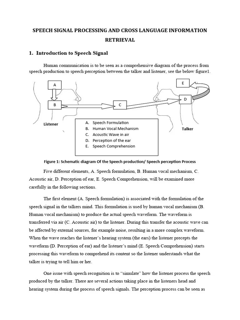 Speech Signal Processing and Cross Language Information Retrieval PDF