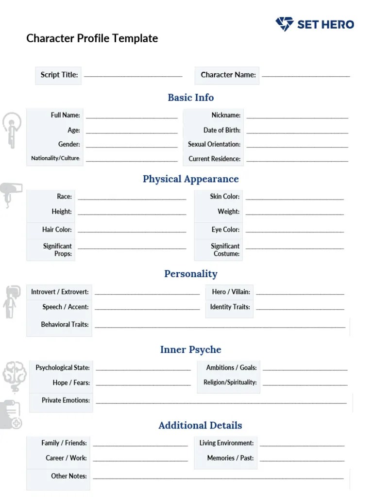 Character Profile Template PDF