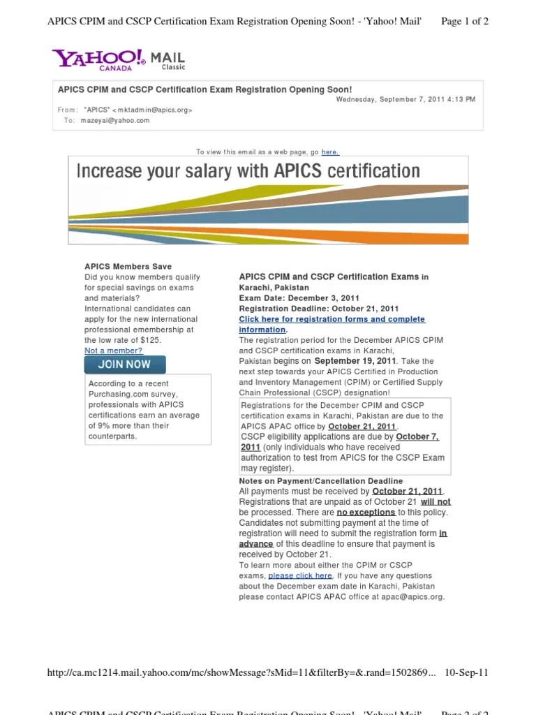 Apics CscpDec2011 Test 10se11 Professional Certification Test