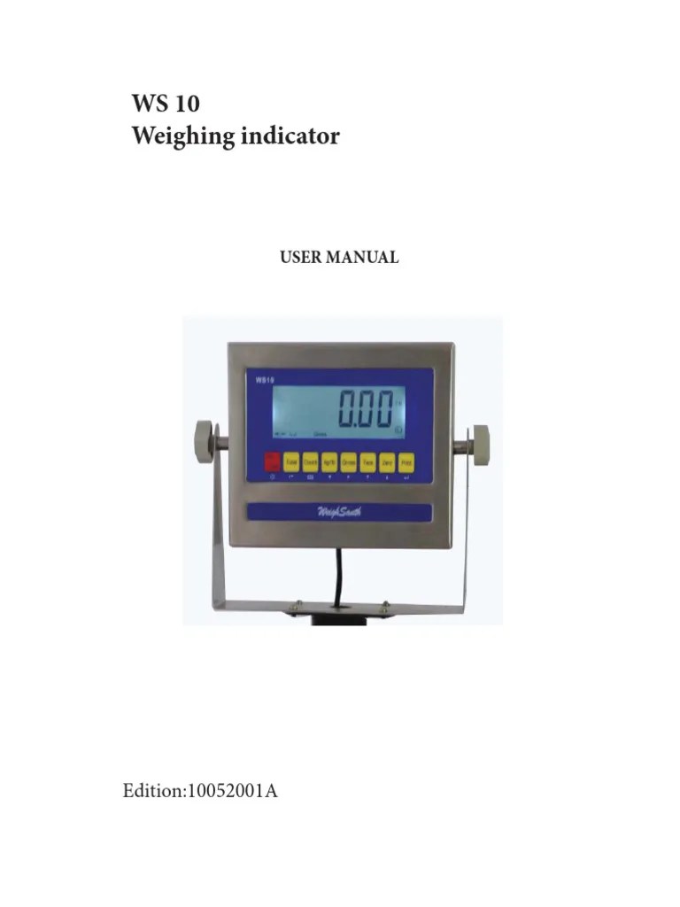 WeighSouth Standard Bench Scale Instruction Manual | Download Free PDF
