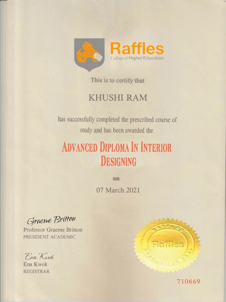 Certificate Interior Design 2021 PDF