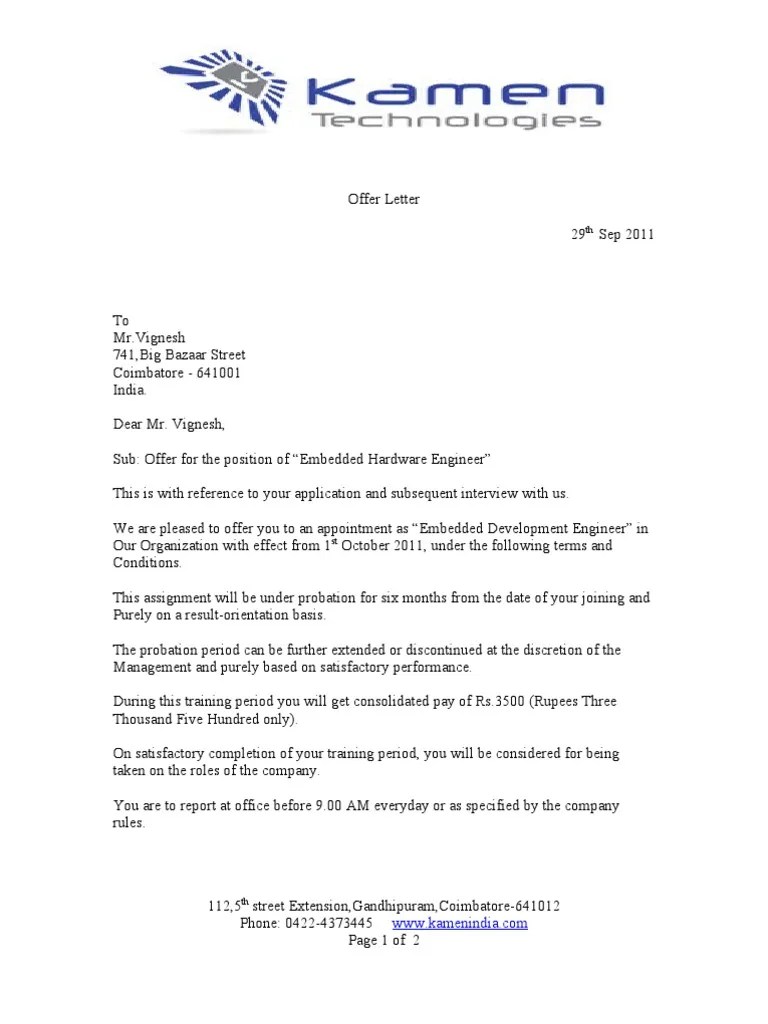 Offer Letter