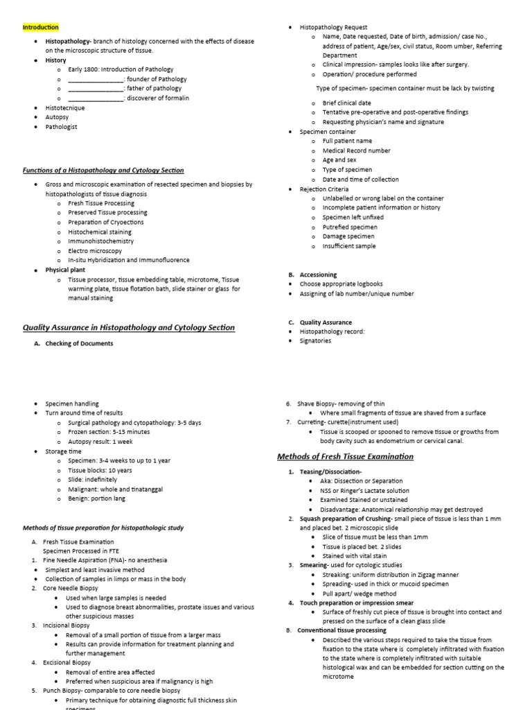 Histopath 1 PDF Histopathology Fixation (Histology)