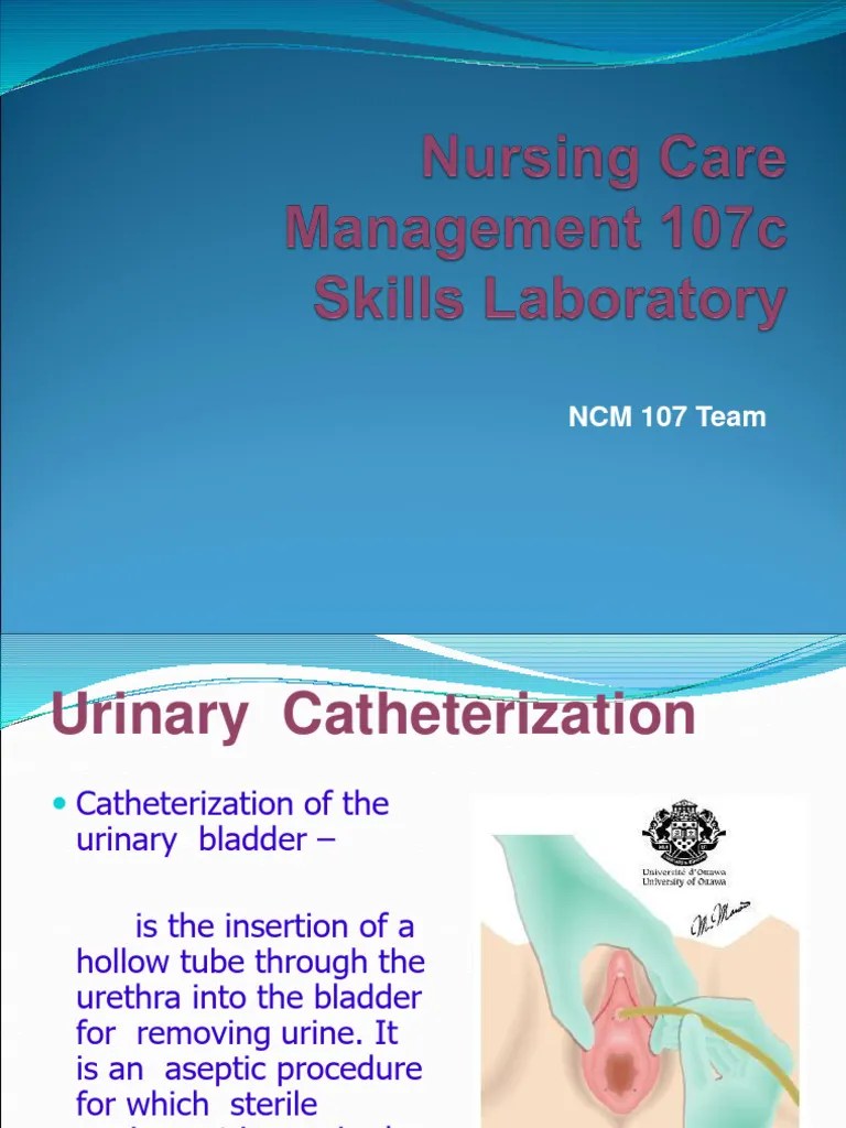 Ncm107c Catheterization Lec PDF Urine Kidney