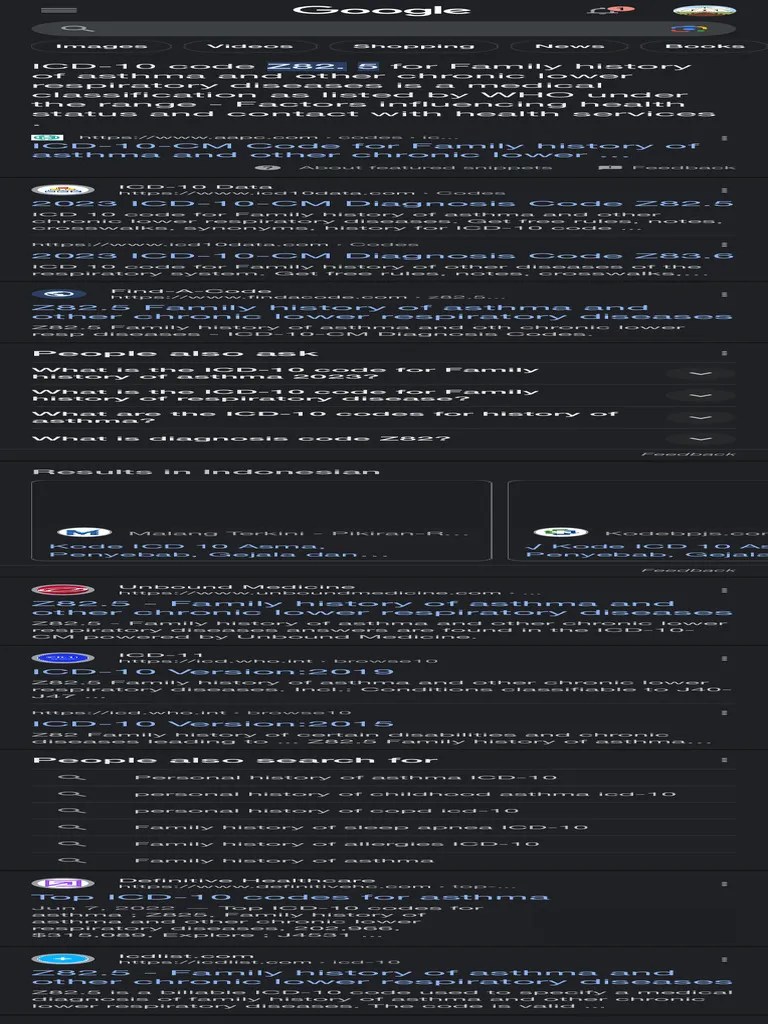 Icd 10 Asthma Family History Google Search PDF Clinical Medicine